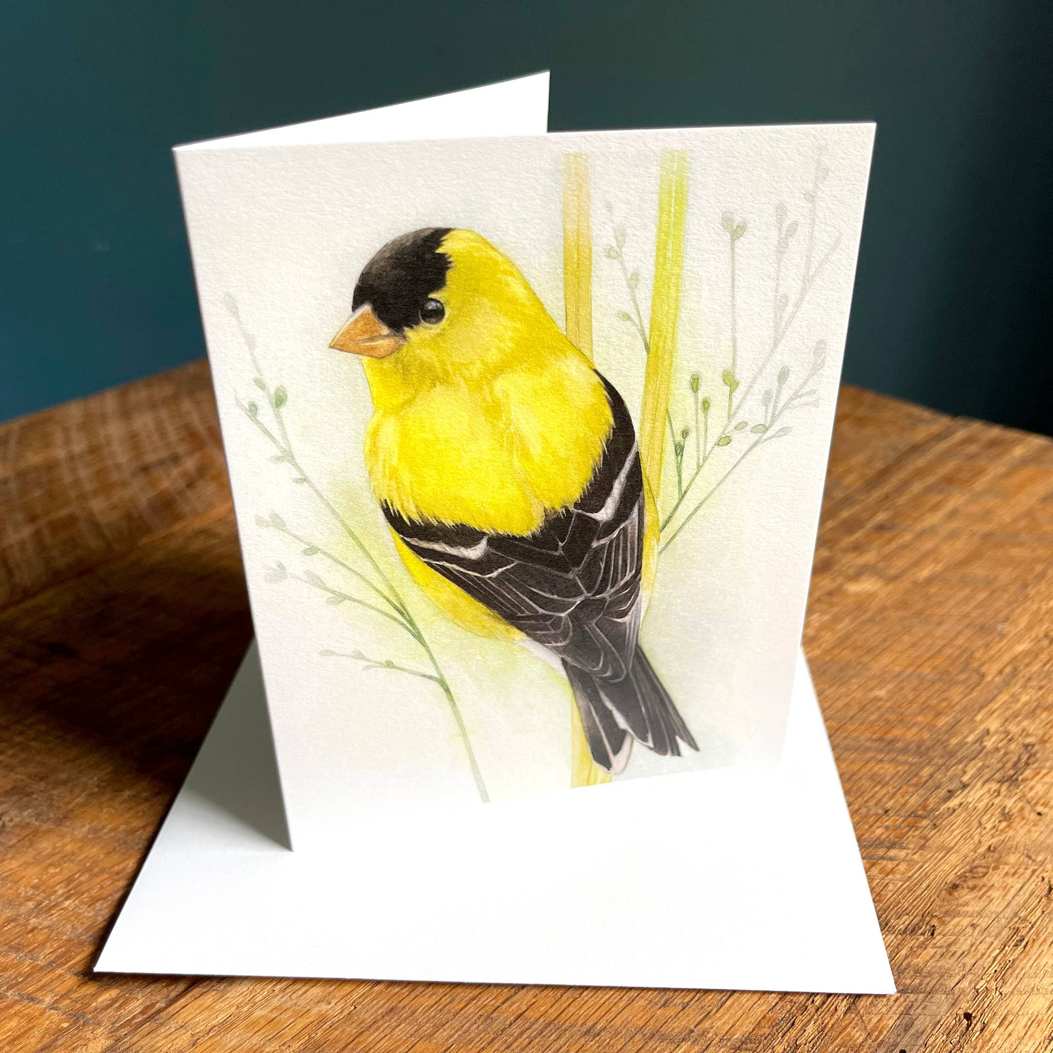 Amy Shawley Paquette - Wholesale Stationery/Notecard Set - American Goldfinch - Blank Note Card1