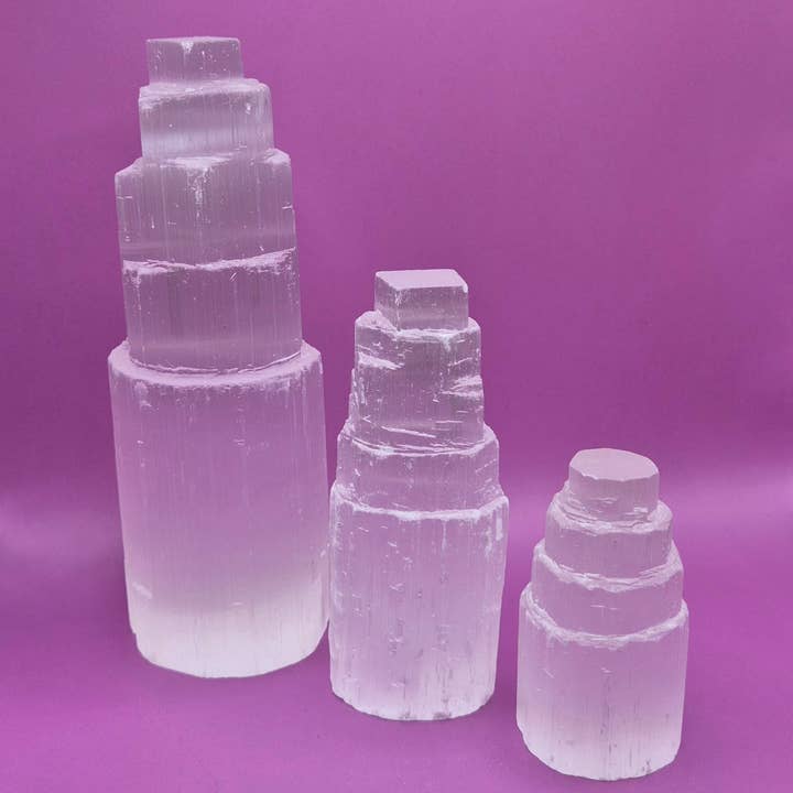 Moonlight Gemstones – wholesale Spiritual stone/crystal – Selenite Tower 15x5 cm