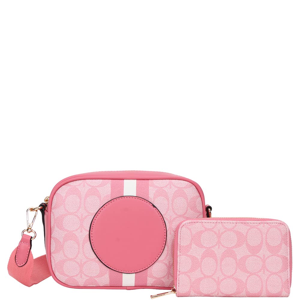 JOIA ACCESSORIES - Wholesale Crossbody Bag - Women's - 2IN1 OVAL DESIGN ZIPPER CROSSBODY W WALLET SET, XFT 9102W0