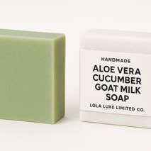 Aloe Vera Cucumber Goat Milk Soap – Soothing Handmade Bar for Hydrated Skin for wholesale by Lola Luxe Limited Co.