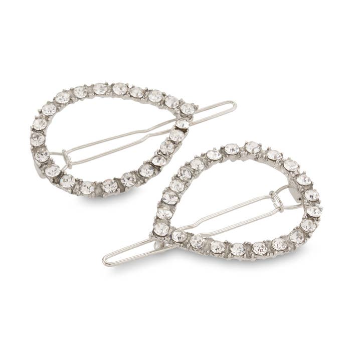 Allure Style Accessories - Wholesale Hair Clip - Women's - Allure Wire Back Rhinestone Barrettes - 2 Pack5