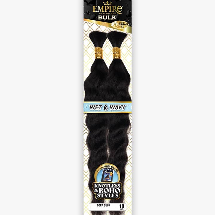 Våde og bølgede menneskehårfletninger Empire Deep Bulk 18" for engroshandel hos U-Got Beauty Hair & Supply Store