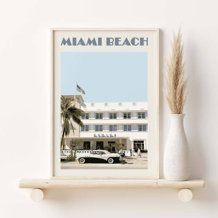 Newpencilbox Art - Wholesale Art Print - Miami Beach Art Print Retro Miami Poster Pastel Colors6