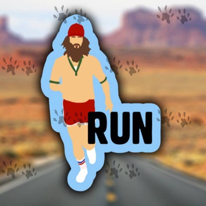 Forrest Gump Blue Run Vinyl Sticker, 90s Movies Decal for wholesale by The Red Otter