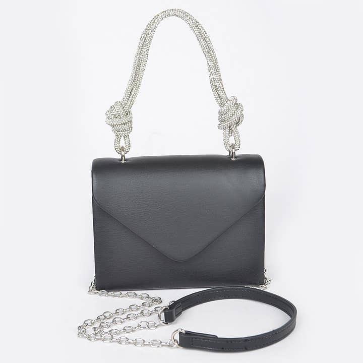 3AM BY H&D ACCESSORIES - Wholesale Crossbody Bag - Women's - Vegan Flap Bag W/Rhinestone Handle HPC5882