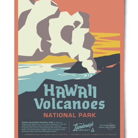 Póster de volcanes de Hawaii - 12x16 para venta al por mayor de The Landmark Project