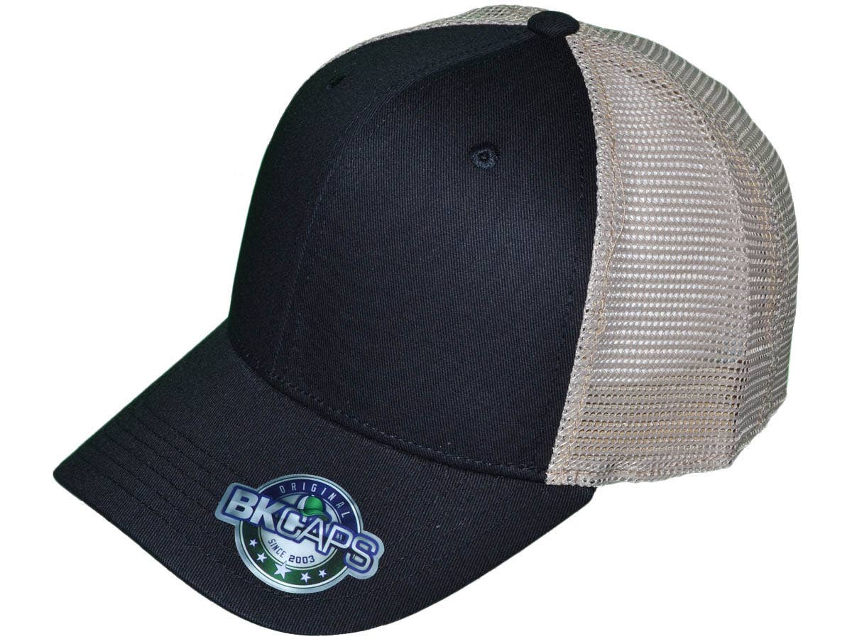 Buck Wholesale – Großhandel Trucker-Cap – Unisex – Blank Trucker-Hüte, Baumwolle mit 6 Paneelen, mittelgroßes Profil, zweifarbig2
