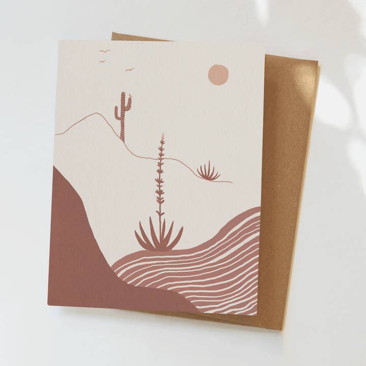 Elana Gabrielle - Wholesale Everyday greeting card - Desert Afternoon Greeting Card - Cactus Landscape Collage0