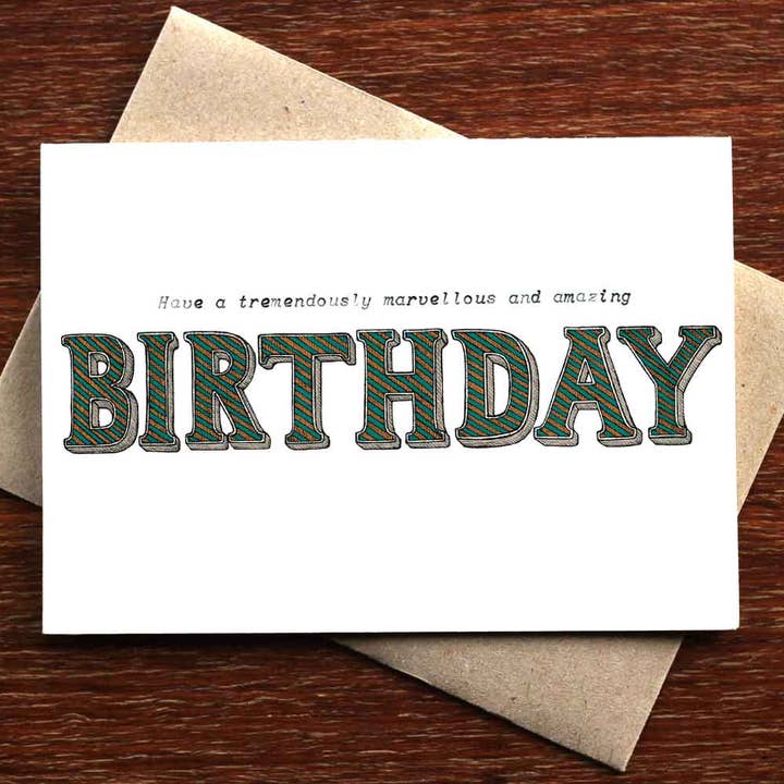 Birthday Type - Greeting Card for wholesale by The Nonsense Maker