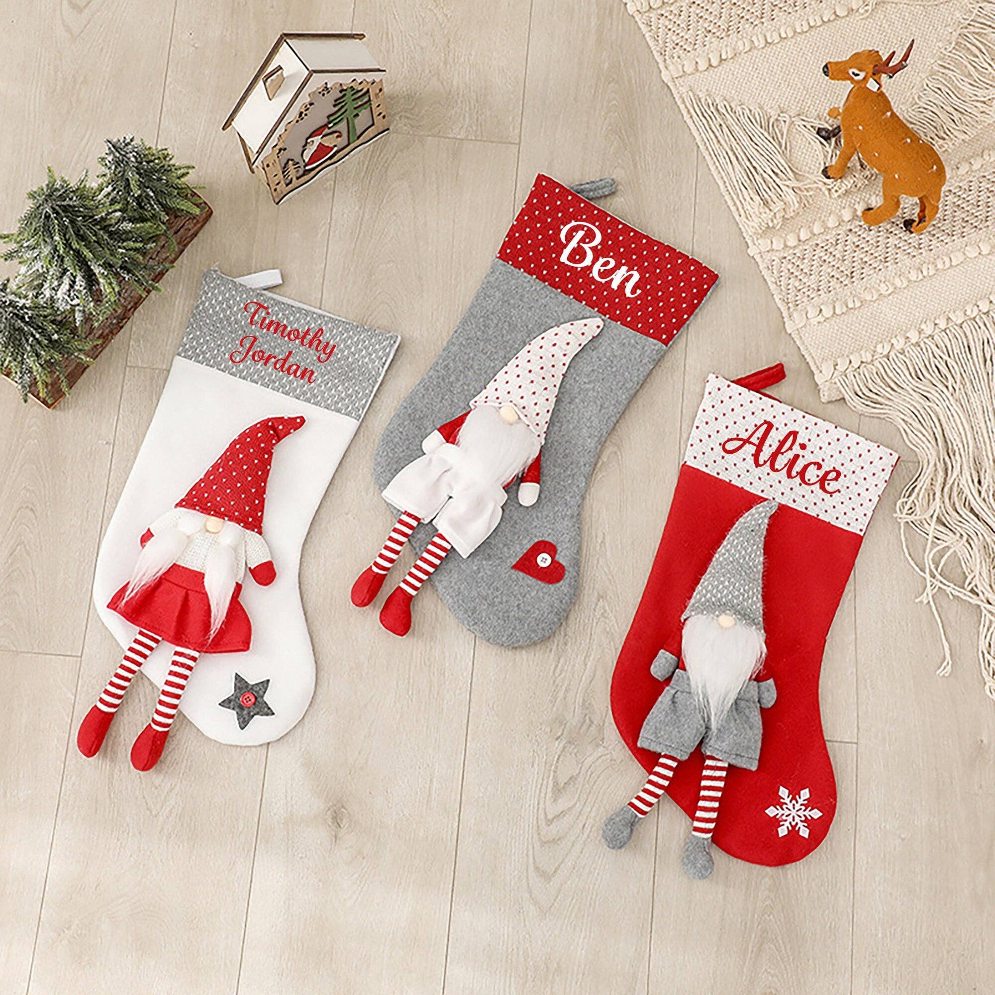 PersyBoo - Wholesale Holiday Stocking -  Christmas Stocking Gnome Design3