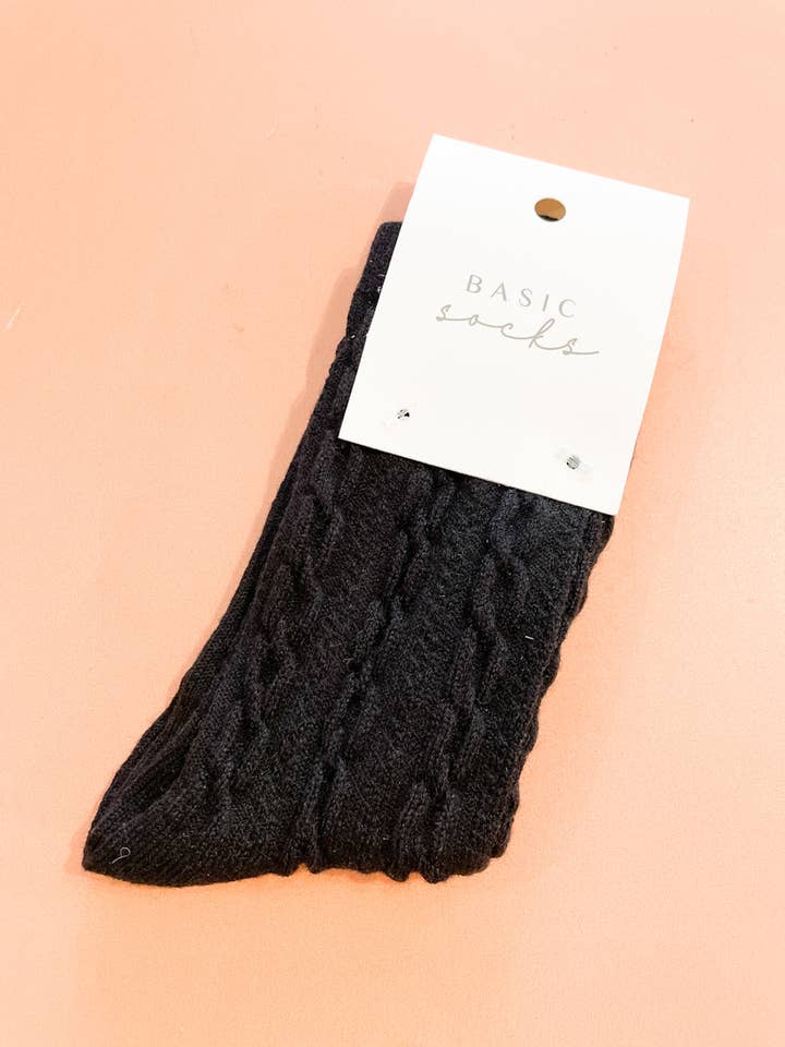Angels Whisper Accessories - Wholesale Socks - Women's - Winter Cable Woolen Crew Socks