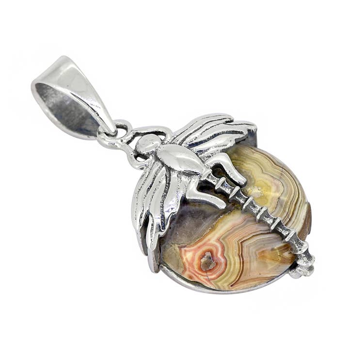 925 Silver Crazy Lace Agate Gemstone Pendant for wholesale by Tiramisu