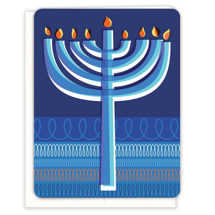 Menorah Lights Hanukkah-Karte für den Großhandel von Paper Loop | Hand-Painted Greeting Cards