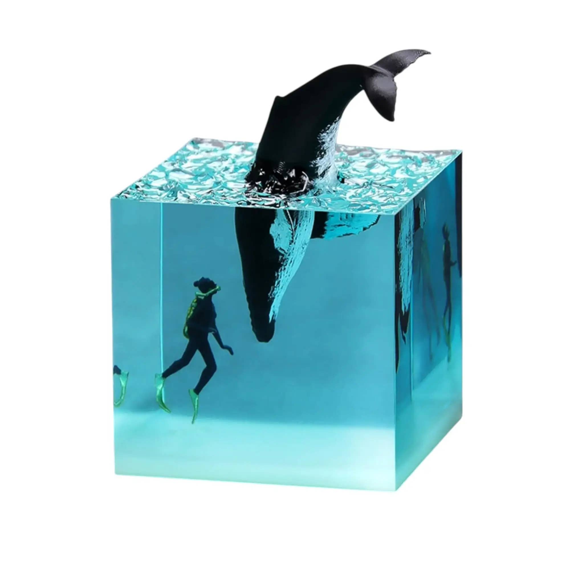 giftland - Wholesale Bureaulamp - Kinderen - Epoxyhars Walvis Nachtlamp met Houten Basis