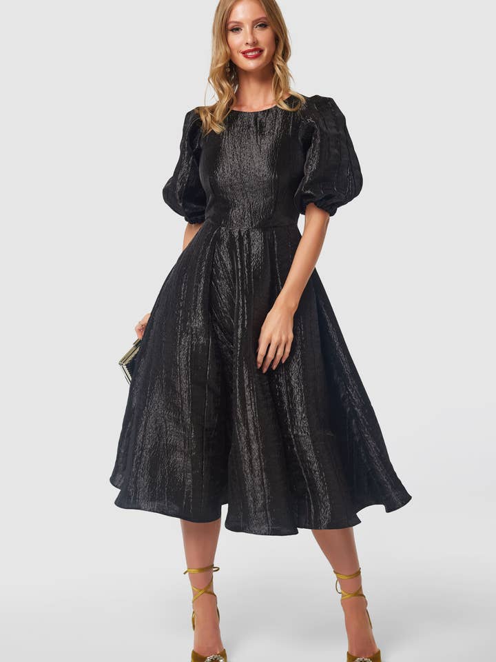 Closet Gold Paneled Skirt Dress D9520 for wholesale by Closet London