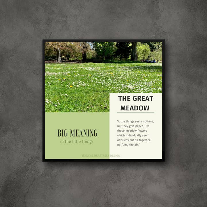 5x5 The Great Meadow Print in Black Basics Frame for wholesale by Jenuine Heartfelt Design