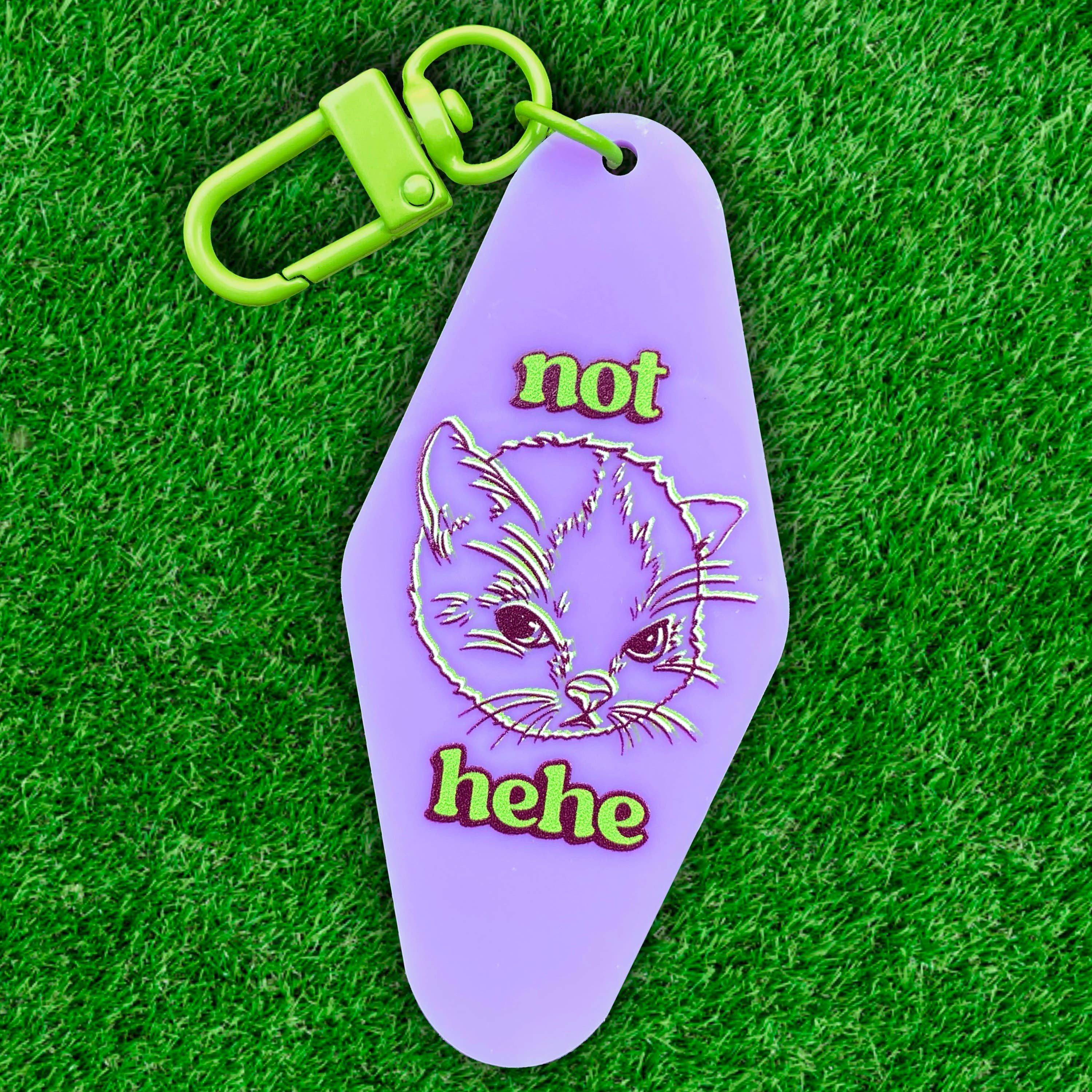 Trainer Hal’s Item Shop - Wholesale Keychain - Unisex - Hehe Cat Meme Keychain - Cute 2000s Weird Webcore Charm3