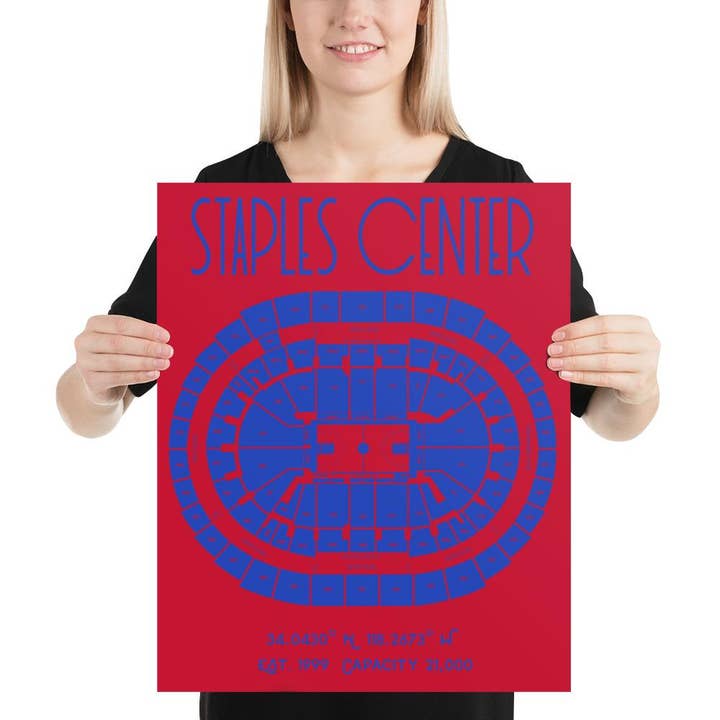 Los Angeles Clippers Staples Center Stadium Poster Print for wholesale by Stadium Prints by BTB