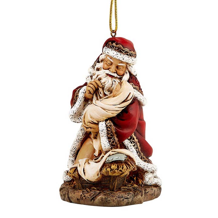 Christian Brands Catholic - Wholesale Ornament - Adoring Santa Ornament