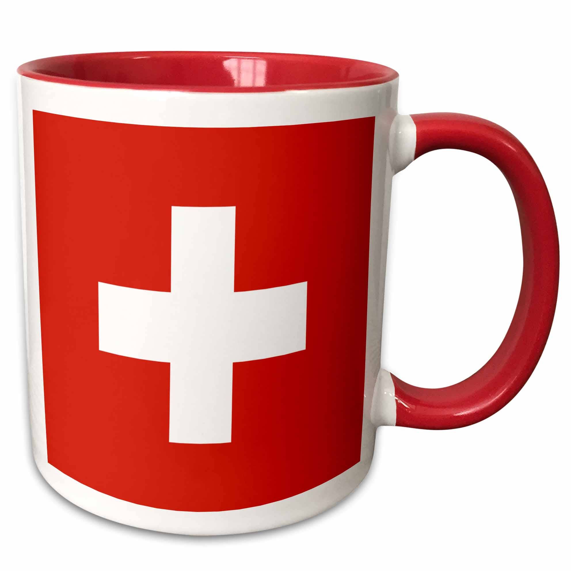 3dRose - Wholesale Coffee Mug - 11oz Two-Tone Red Mug Flag of Switzerland - Swiss red and wh0