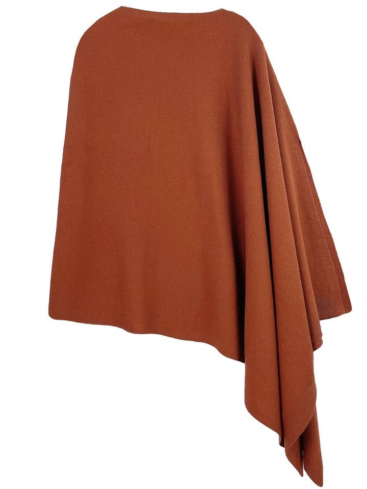 MiMi Wholesale - Wholesale Poncho - Women's - CCP320056 Juney Soft Classic Knit Poncho Ruana24