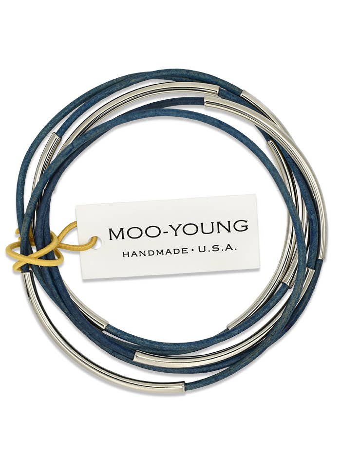 Stonewashed - Stackable Leather Skinny Bangles for wholesale by MOO-YOUNG