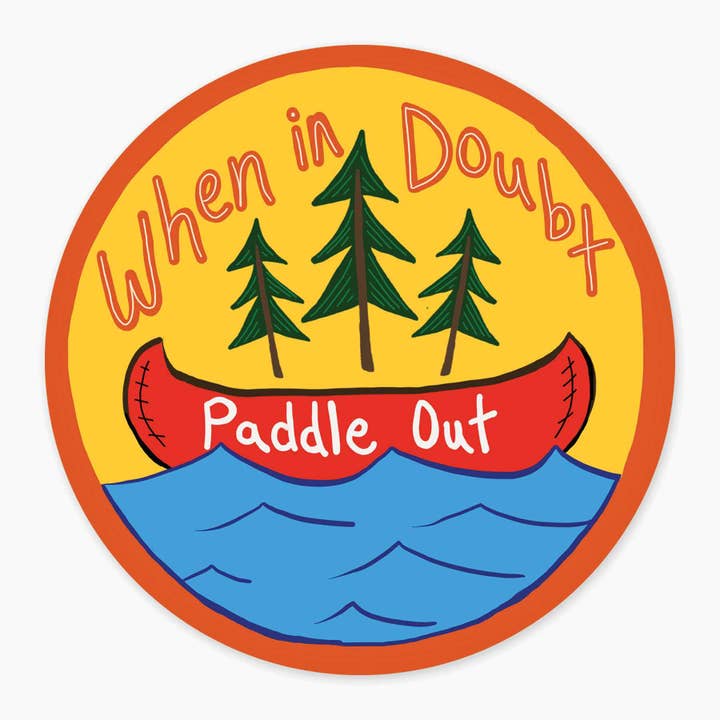 Autocollant artistique Paddle Out, 3 pouces pour la vente par Nice Enough Stickers