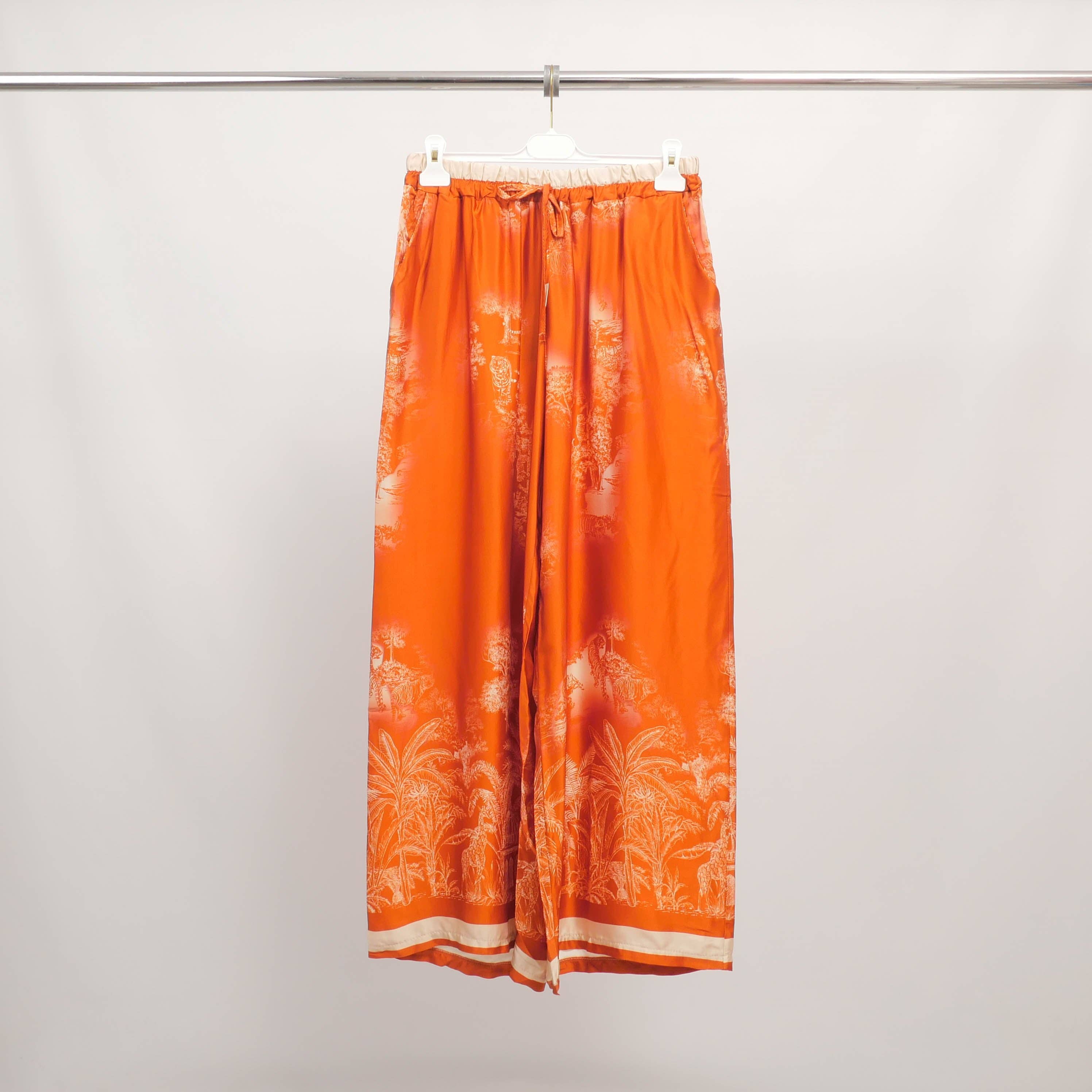 Cecile Wang - Wholesale Pants - Women's - Fluid jungle print trousers in viscose and silk – KD6637VS-42