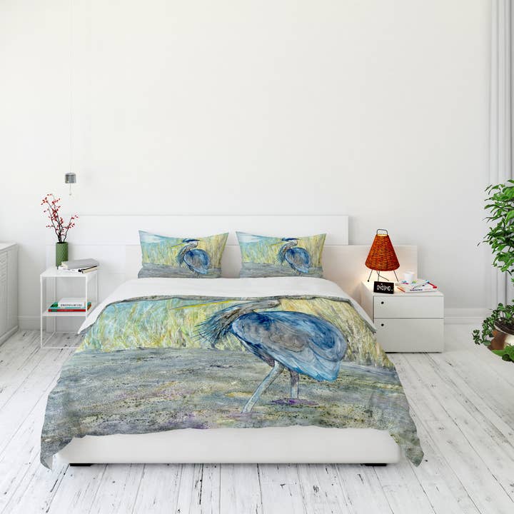 Great Blue Heron Duvet Cover or Comforter for wholesale by Brazen Design Studio