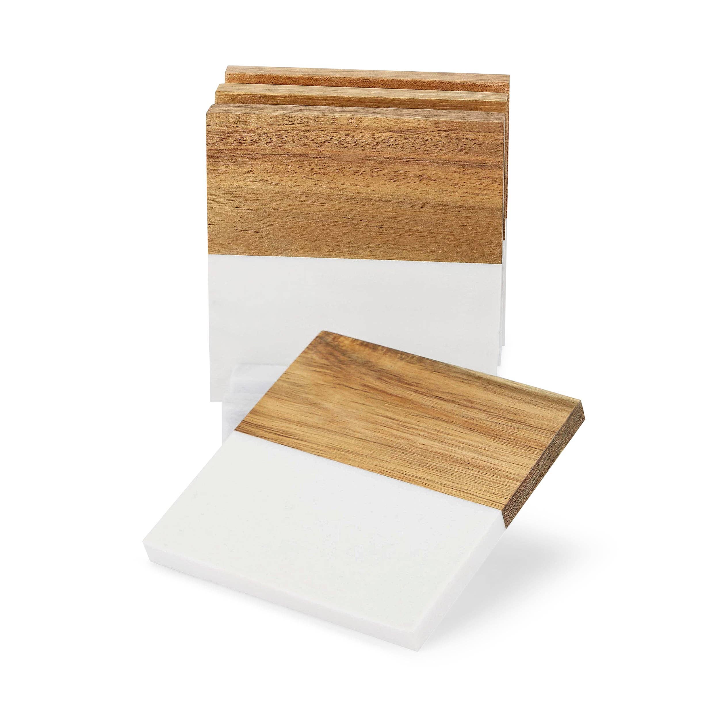 MakerFlo - Wholesale Coasters - Marble and Wood Coaster Set3