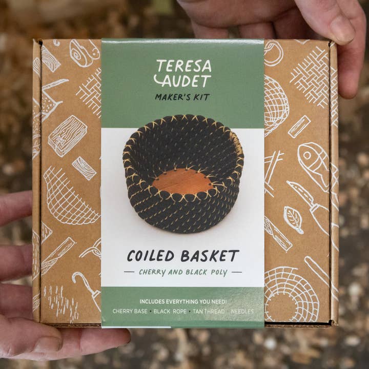 Teresa Audet Studio LLC - Wholesale DIY Craft Kit - Basket Making Kits: Cherry wood and black rope
