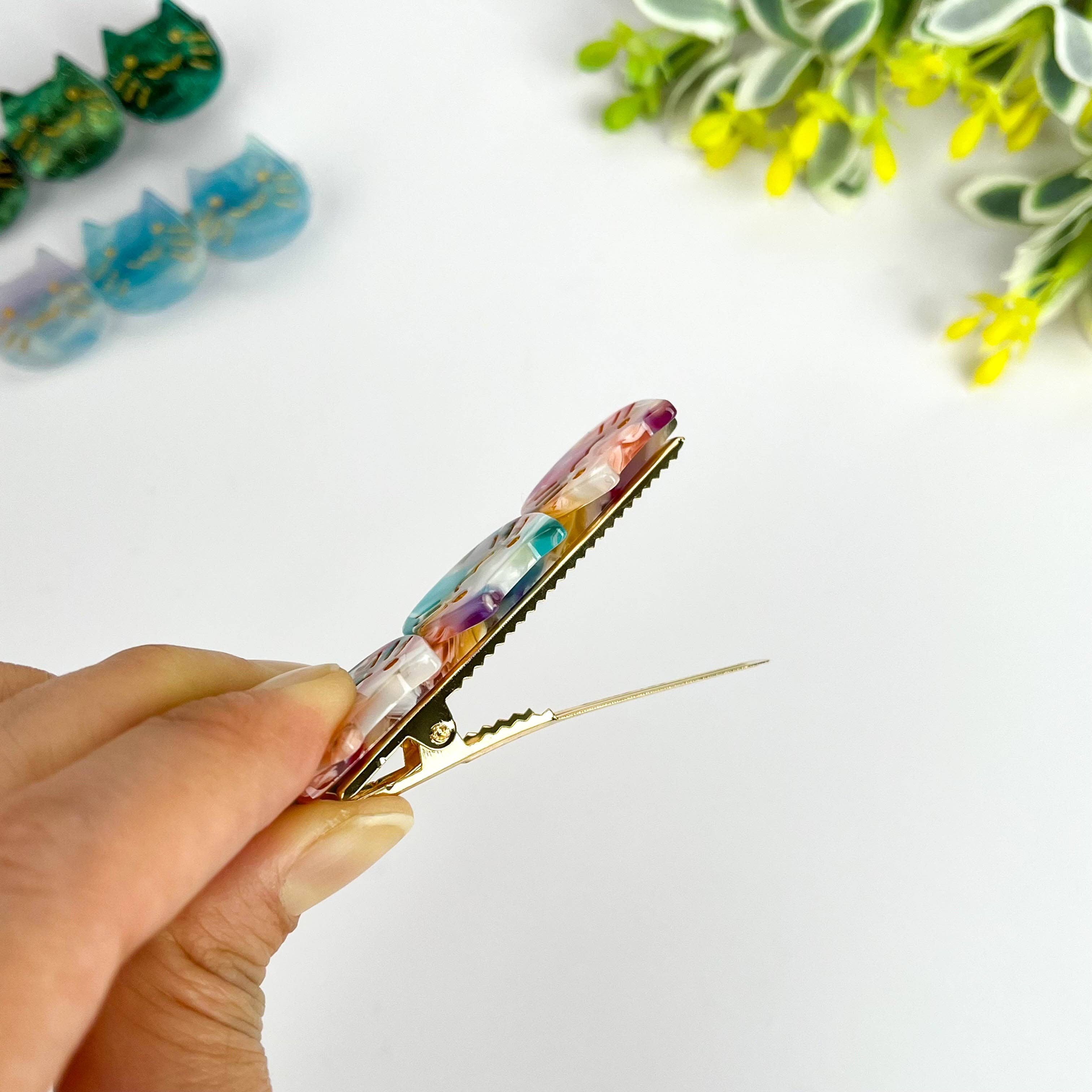 TheDivaSoap - Wholesale Hair Clip - Women's - Acetate Three Kittens Duckbill Clip, Cute Cat Hair Clip12