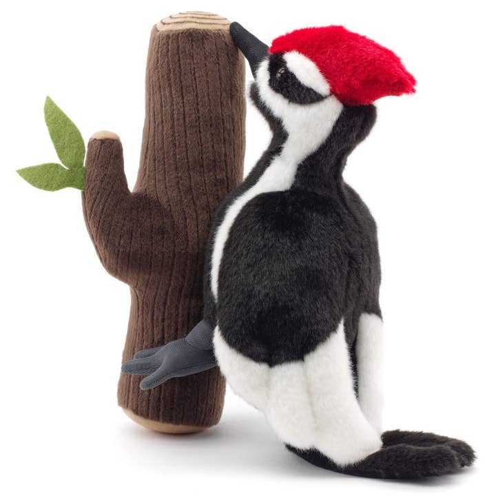 Uni Toys - Wholesale Stuffed/Plush Toy - Kids & Baby - Woodpecker on trunk - 27 cm (height) - cuddly/plush toy