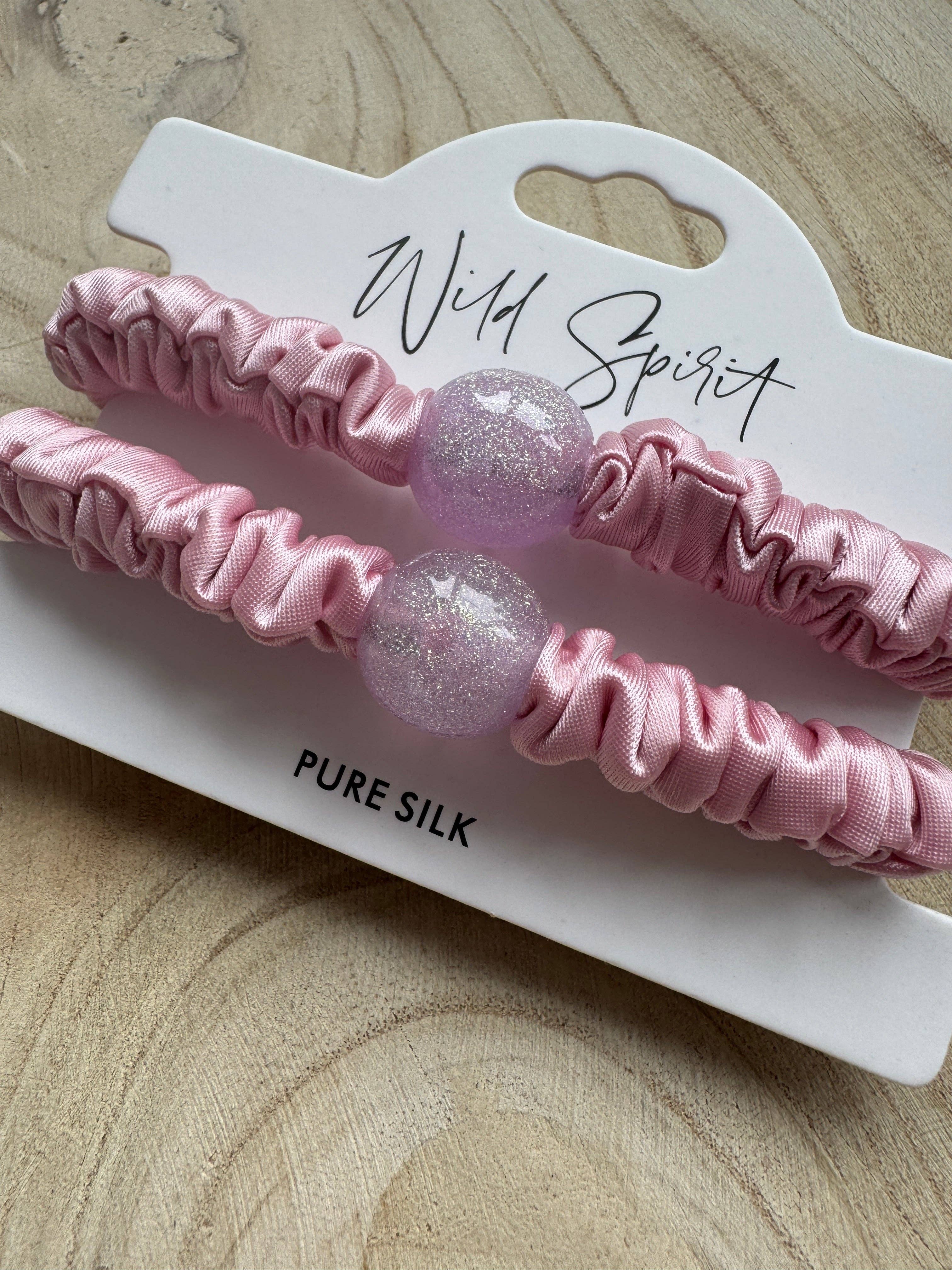 Wild Spirit London – wholesale Hair tie – Pure Silk Hair Bobble Duo3