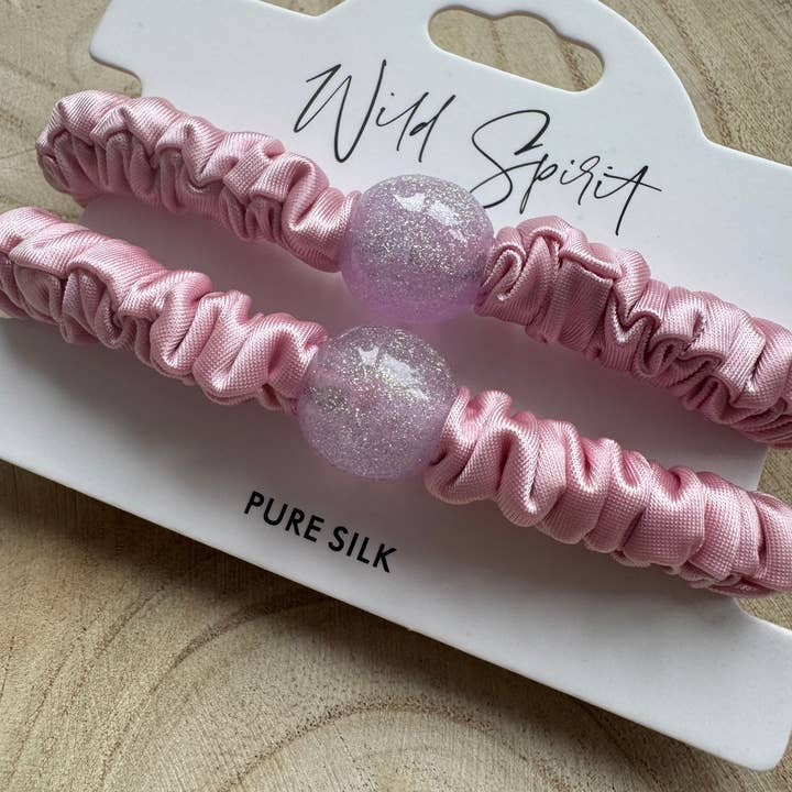 Wild Spirit London – wholesale Hair tie – Pure Silk Hair Bobble Duo3