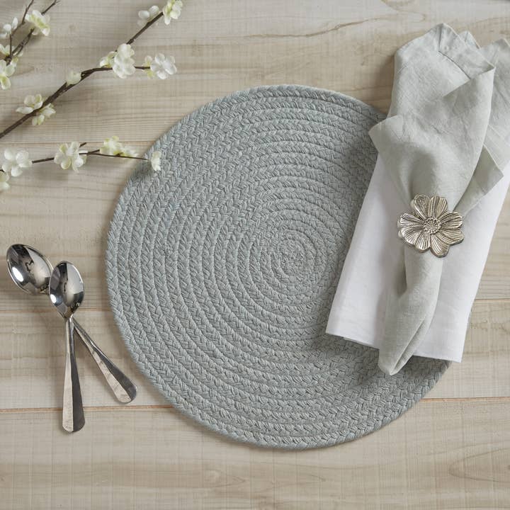 Split P - Wholesale Placemat - Essex Round Placemat - Blue Mist2