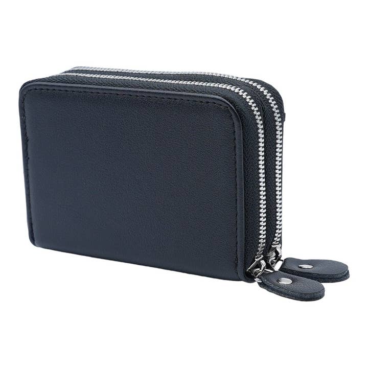 American Leather Goods - Wholesale Wallet - Women's - Leather Credit Card Holder with Zipper, Wallet for Women