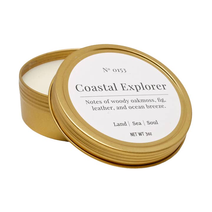 Coastal Explorer Travel Candle for wholesale by Land Sea Soul