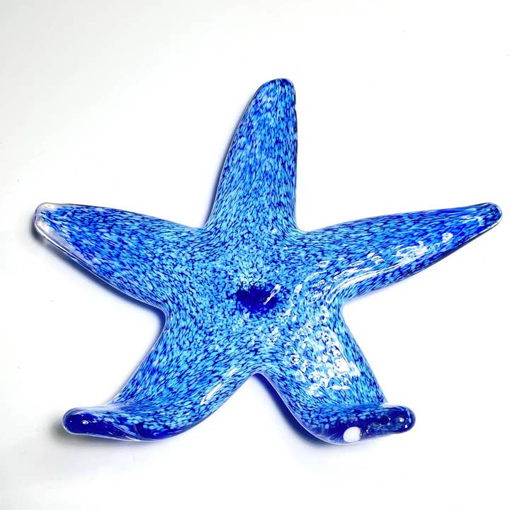 Gibbons Glass – Großhandel Tischdeko – Handgeblasener Glas-Seestern - Kobalt und Weiß - 5,5 Zoll - Handgefertigte Glaskunst von John Gibbons5