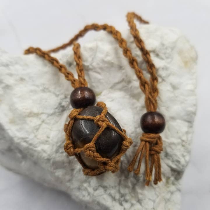 The Pretty Jewellery - Wholesale Pendant/Charm Necklace - Natural Stone Interchangable Weave Cage Necklaces1