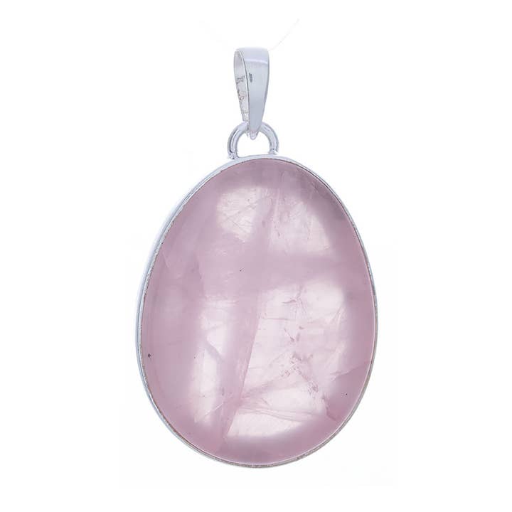 Colgante de cuarzo rosa de corte mediano de aproximadamente 45 mm de alto para venta al por mayor de Kheops BLJ Jewelry