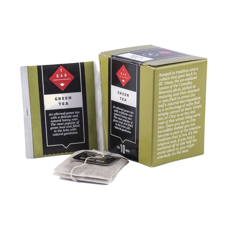 Green Tea Paper Tea Bags 10pk for wholesale by T BAR TEA