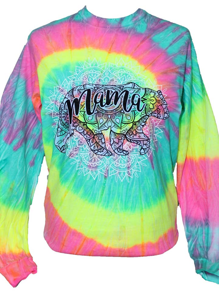 Tie Dye Mama Bear TL-28 - Arc-en-ciel à la menthe pour la vente par Southern Attitude