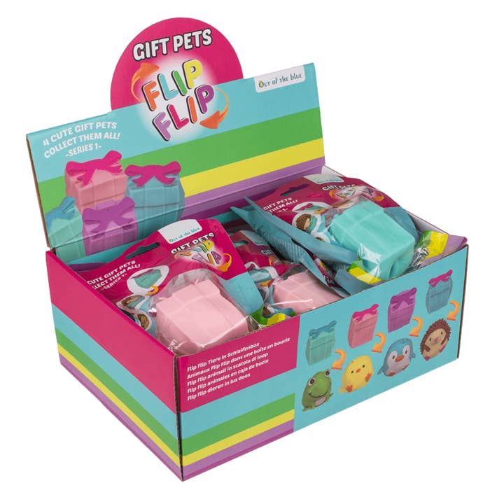 Out of the blue KG - Venta al por mayor Pelota antiestrés - Niños - Set de 4 Juguetes FlipFlip Pets para Niños de TPR2