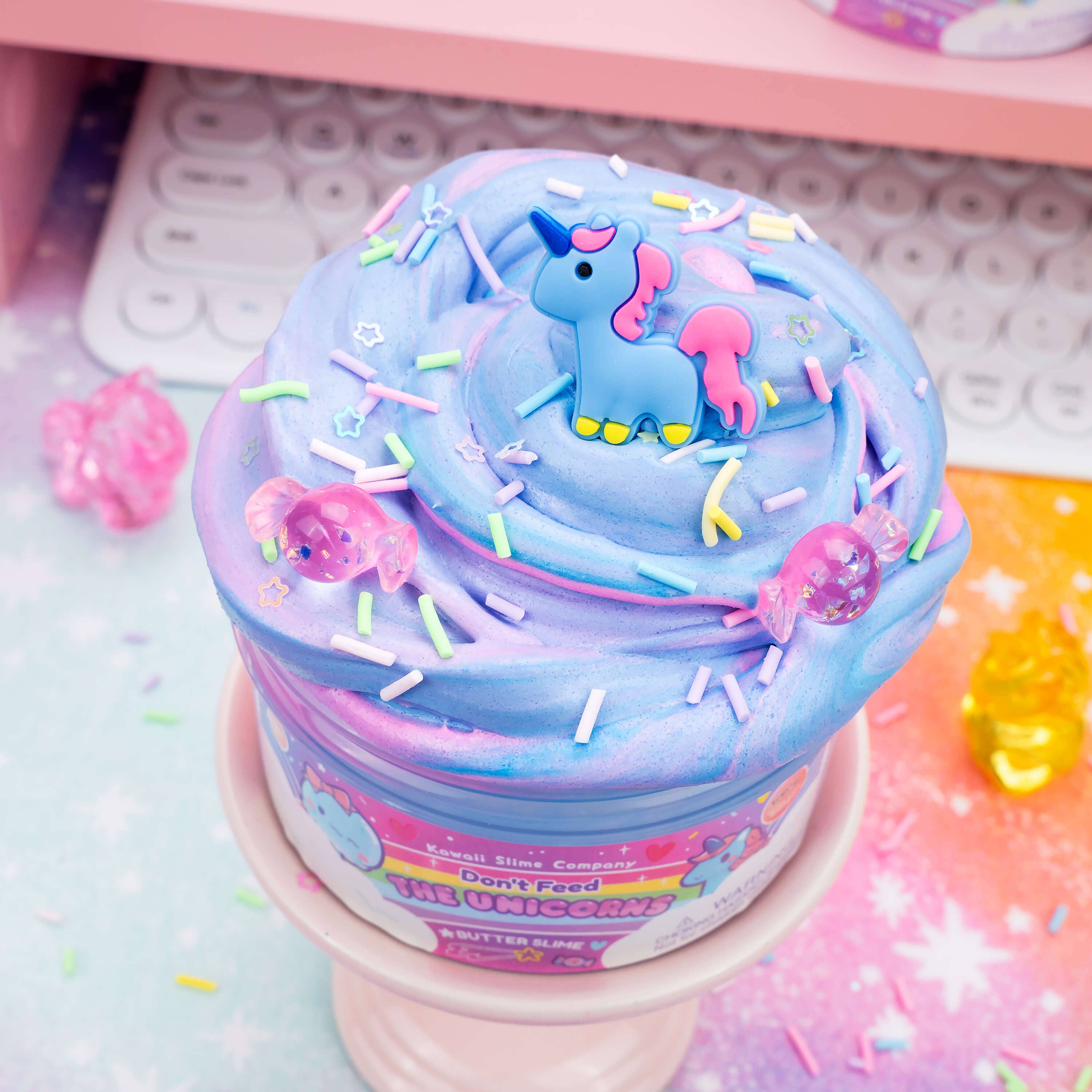 Kawaii Slime Company – Großhandel Knete/Schleim – Kinder – Don't Feed the Unicorns Butter Slime (4 Stück/Packung)6