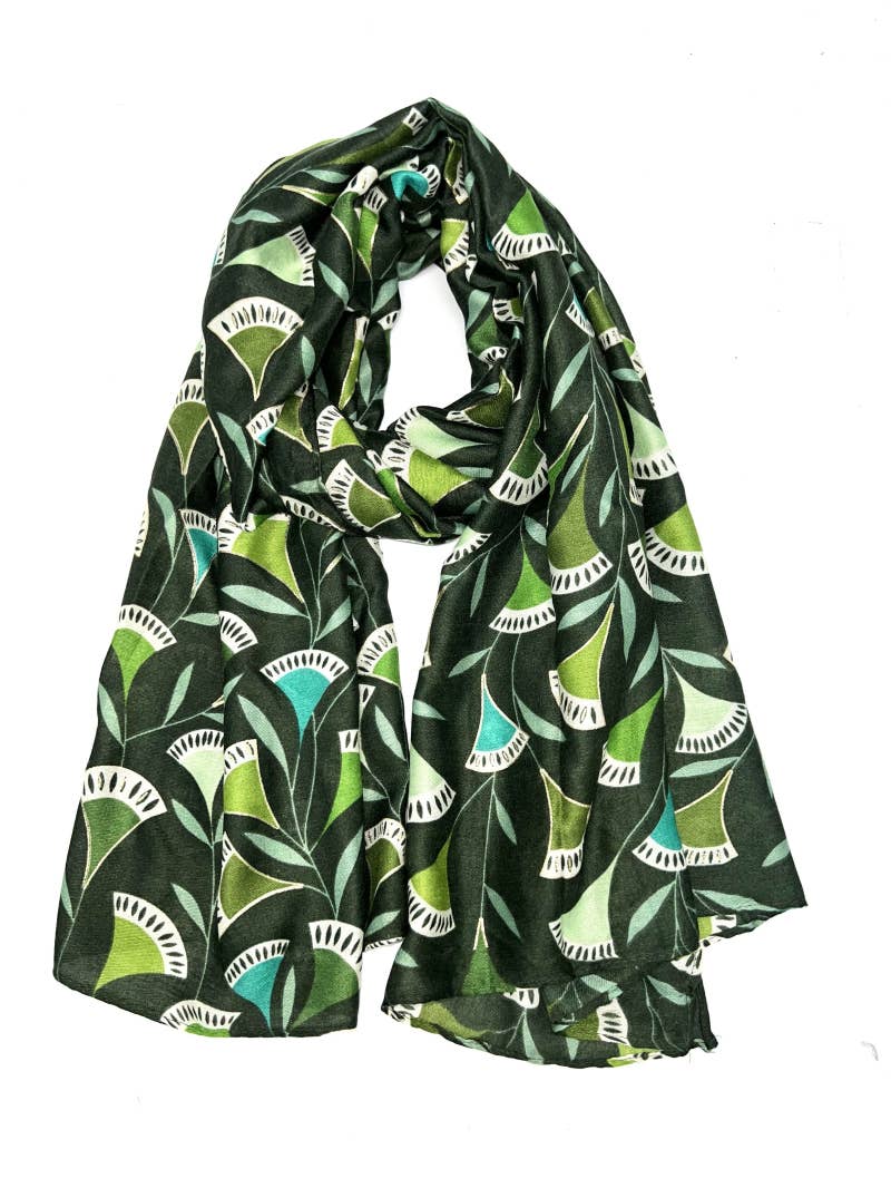 LINETA – Großhandel Kopftuch – Damen – HH-242 Schal mit geometrischem Muster und Goldakzenten6