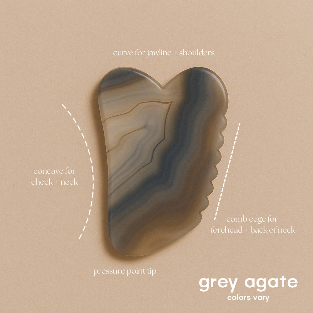Black and Jane - Wholesale Gua Sha Tool - Ethical Brazilian Agate Crystal Gua Sha Facial Tool