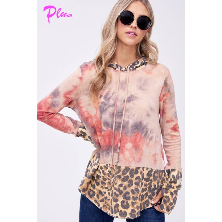 PLUS TIE DYE CHEETAH SWEATSHIRTS for wholesale by 1clique co.