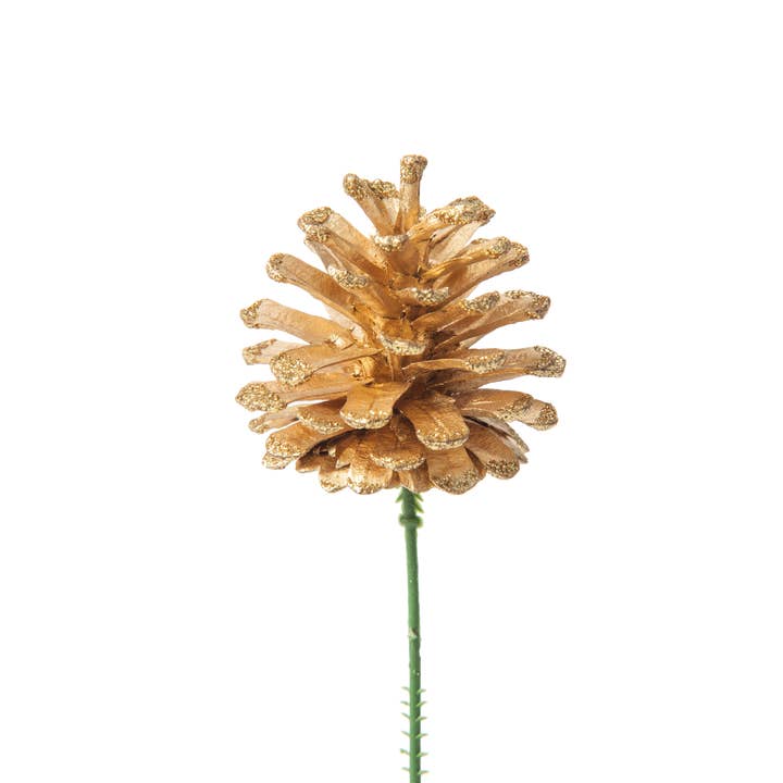 Jacobson - Wholesale Christmas Decoration - 8.5" OAL Glittered Pinecones on Picks2