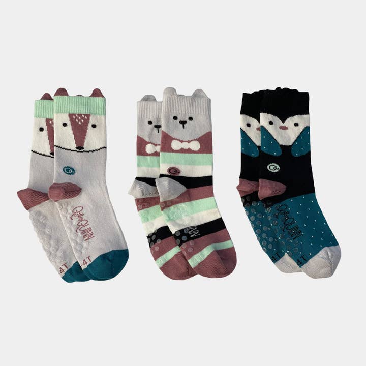 Q for Quinn - Wholesale Socks - Kids - Mixed Patterns Kids Socks (3 pairs) – 98% Organic Cotton